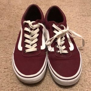 vans shoes maroon color